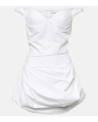 Magda Butrym Off-Shoulder-Minikleid aus Baumwolle - Weiß