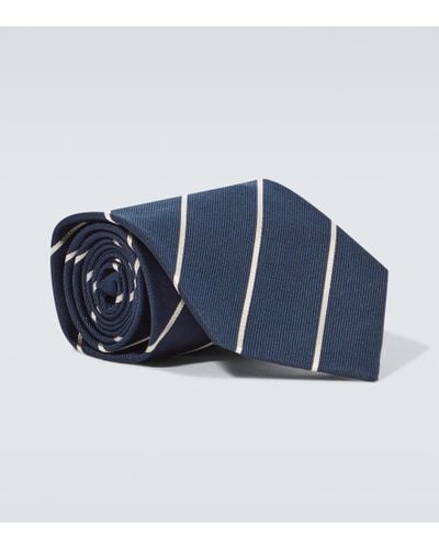 Ralph Lauren Purple Label Corbata de seda a rayas - Azul
