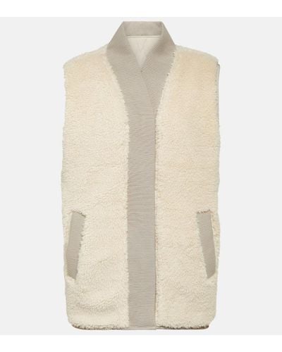 Varley Weste Covey aus Faux Shearling - Natur