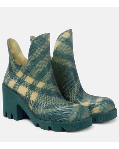 Burberry Ankle Boots Check 65 - Grün