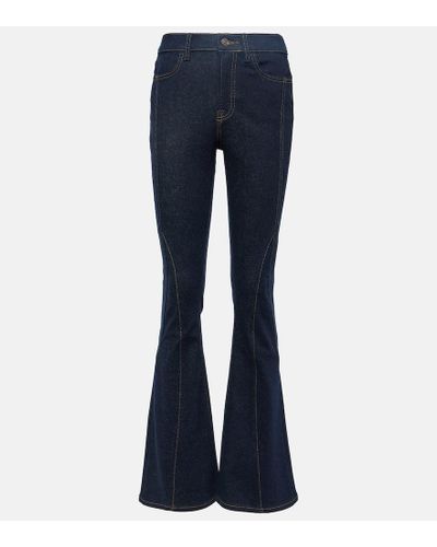 7 For All Mankind High-Rise Flared Jeans Seamed Megaflare - Blau