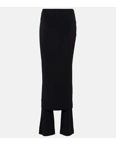 Alaïa High-rise Jersey Midi Skirt - Black