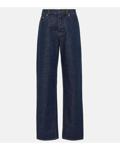 Gucci Jeans anchos de tiro bajo - Azul