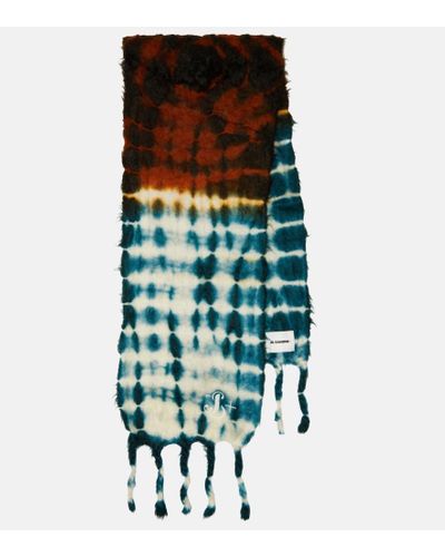 Jil Sander Sciarpa in misto mohair tie-dye - Verde