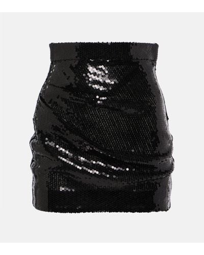 Alex Perry High-rise Sequined Miniskirt - Black