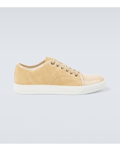 Lanvin Dbb1 Suede And Patent Leather Trainers - White