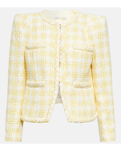 Veronica Beard Bryne Tweed Open-front Jacket - Yellow