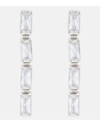 Jil Sander Pendientes con cristales - Blanco