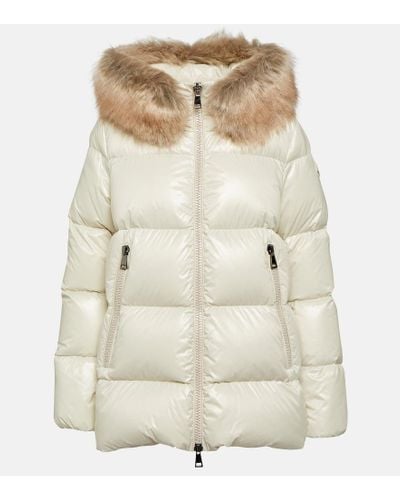 Moncler Laiche Hooded Down Jacket - Natural