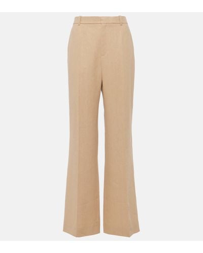 Chloé Linen Wide-leg Trousers - Natural