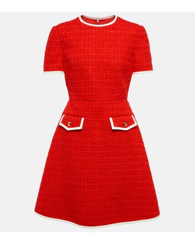 Valentino Minikleid Rockstud aus Boucle - Rot