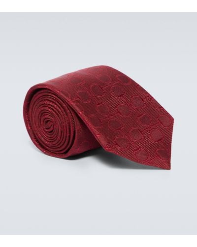 Gucci Cravate en jacquard de soie - Rouge
