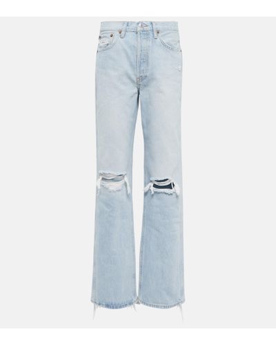 RE/DONE High-Rise Straight Jeans '90s - Blau