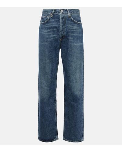 Agolde Mid-Rise Straight Jeans '90s - Blau