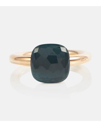 Pomellato Nudo Ring Classic aus 18kt Rose- und Weissgold mit London Blue Topaz - Blau