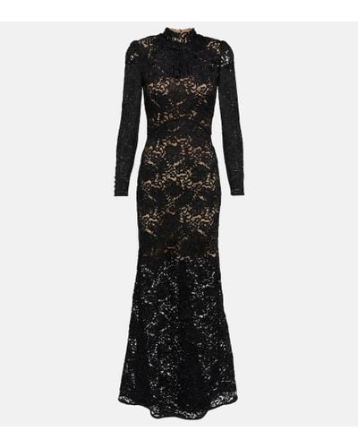 Self-Portrait Lace Maxi Dress - Black