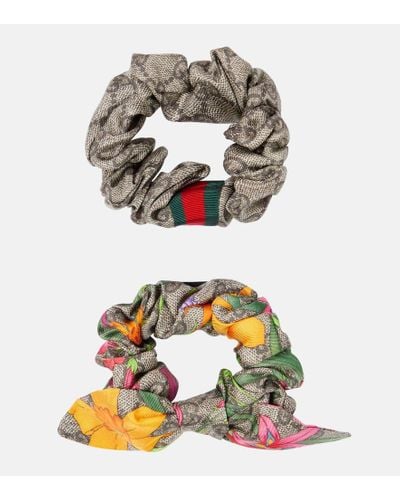 Gucci Set de 2 coleteros de seda con GG - Multicolor