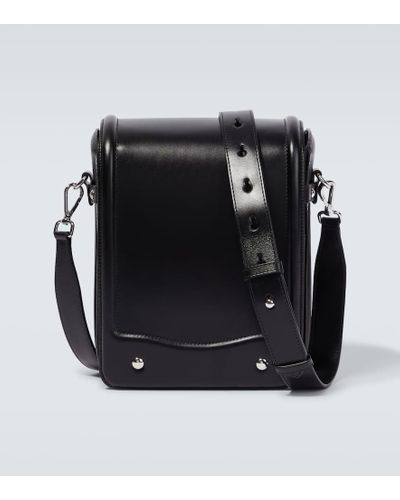 Lemaire Messenger Bag Ransel aus Leder - Schwarz