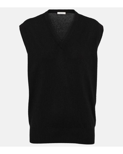 The Row Dom Cashmere Vest - Black