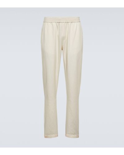 Sunspel Cotton And Linen Trousers - Natural