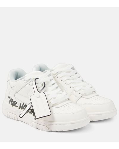 Off-White c/o Virgil Abloh Off- Out Of Office "For Walking" Leather Trainers - White