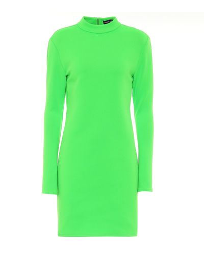 Kwaidan Editions Jersey Mousseline Minidress - Green