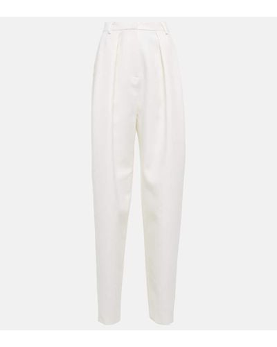 Magda Butrym Silk And Wool Tapered Pants - White