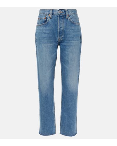 RE/DONE '70s Stove Pipe Straight Jeans - Blue