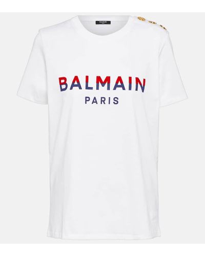 Balmain T-Shirt aus Baumwoll-Jersey - Weiß