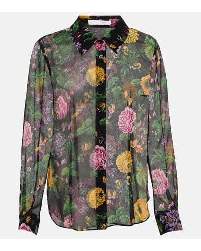 Carolina Herrera Floral Blouse - Black