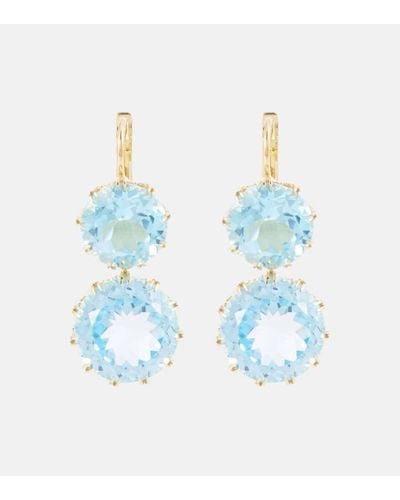 Ileana Makri 18kt Yellow Gold Earrings With Topaz - Blue