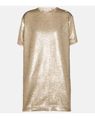 Frankie Shop Robe Riley a sequins - Neutre