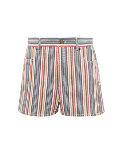 See By Chloé Striped Denim Shorts - Multicolour