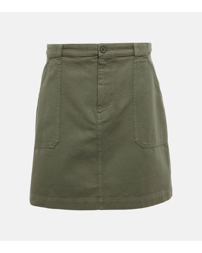 A.P.C. Lea Cotton Twill Miniskirt - Green