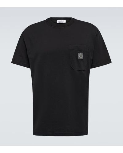 Stone Island T-Shirt Compass aus Baumwoll-Jersey - Schwarz