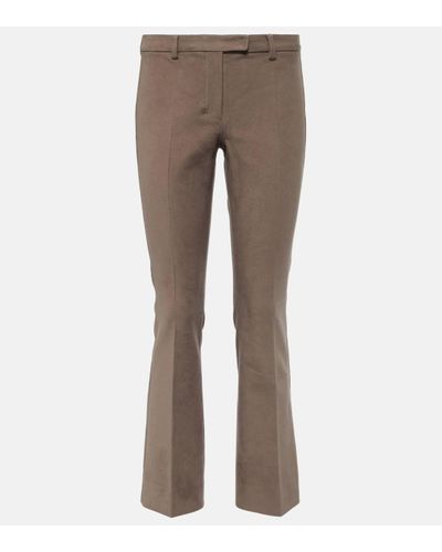 Max Mara Orvieto Cotton-blend Jersey Straight Trousers - Grey