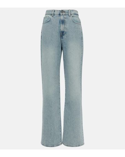 7 For All Mankind High-Rise Straight Jeans - Blau
