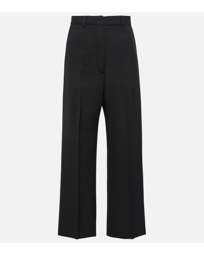Acne Studios High-rise Pleated Straight Trousers - Black