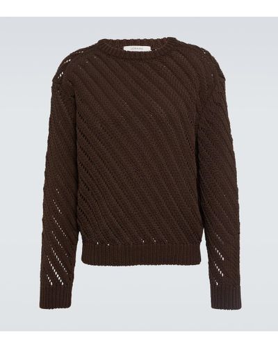 Lemaire Openwork Cotton-blend Sweater - Brown