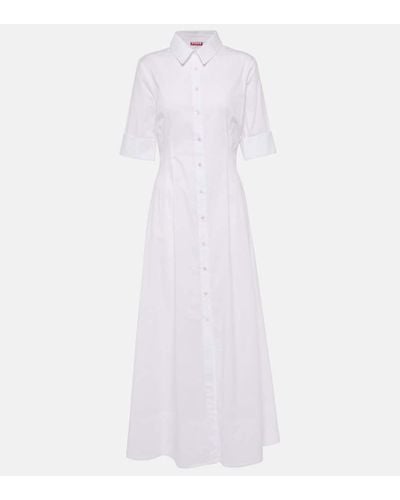STAUD Hemdblusenkleid Joan aus Popeline - Weiß