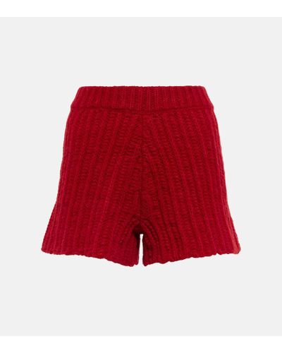 Alanui Shorts in maglia a coste di misto alpaca - Rosso