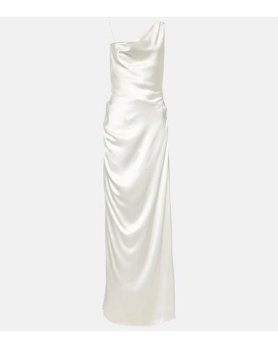 Vivienne Westwood Robe longue de mariee Minerva en soie - Blanc