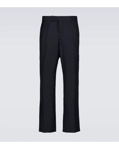 Thom Browne Super 120s Wool Twill Pants - Blue