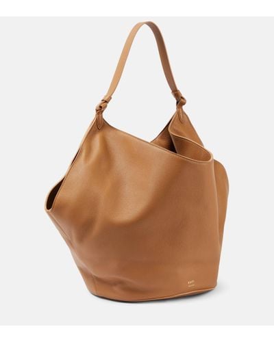 Khaite Lotus Medium Leather Handbag - Brown