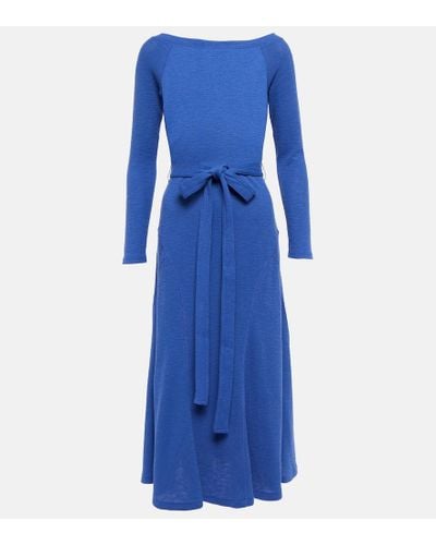 Polo Ralph Lauren Midikleid aus Baumwolle - Blau