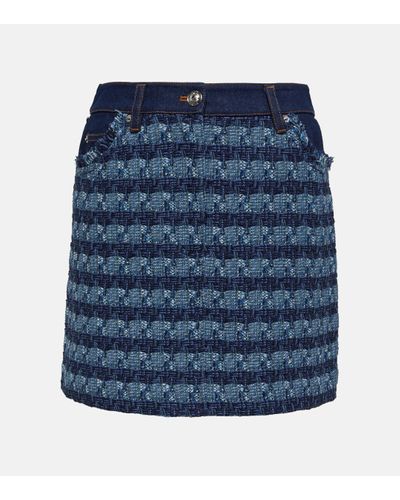 Veronica Beard Trufino Tweed Miniskirt - Blue