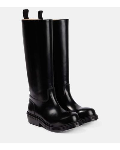 Bottega Veneta Patent Leather Knee-high Boots - Black