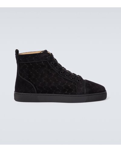 Christian Louboutin Louis Suede High-top Trainers - Black