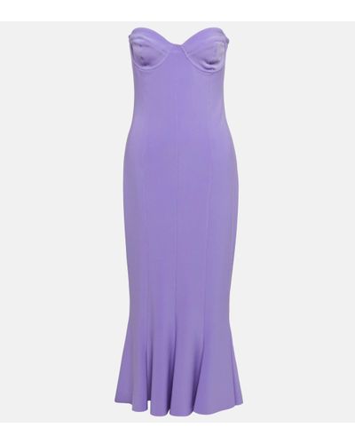 Norma Kamali Robe midi Fishtail - Violet