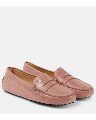 Tod's Gommino Leather Mocassins - Pink